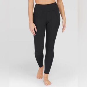 Assets by Spanx Women’s Black Ponte Full Length Pull-On Shaping Leggings Small